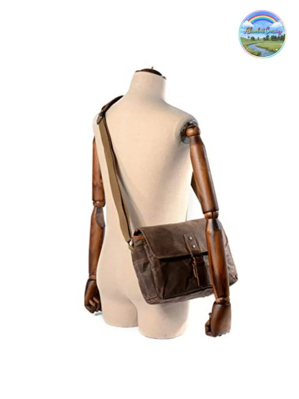Waterproof Wax Canvas SLR Camera Messenger Bag with Interlayer Pad Vintage